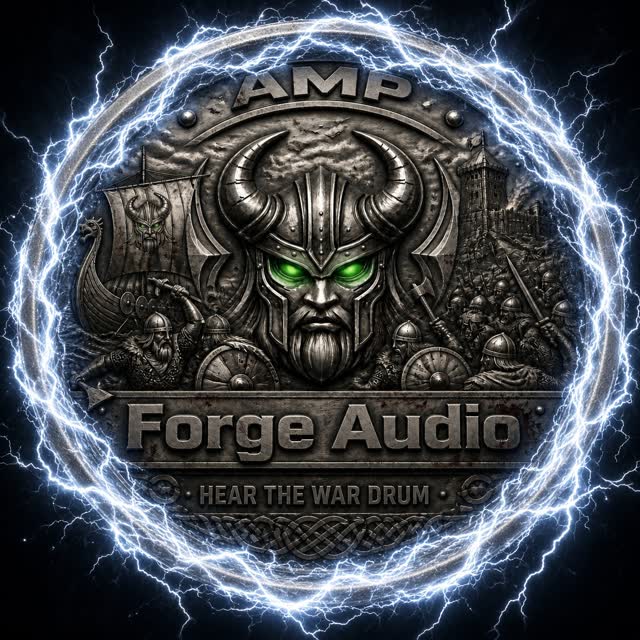 The Amp Forge medallion, wrapped in lightning