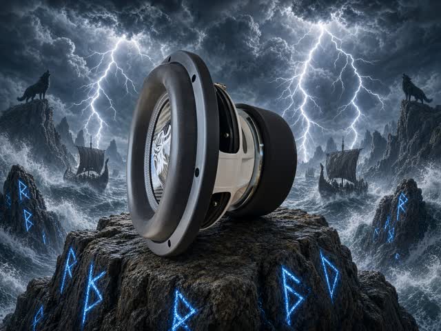 Viking-logo sub in the storm